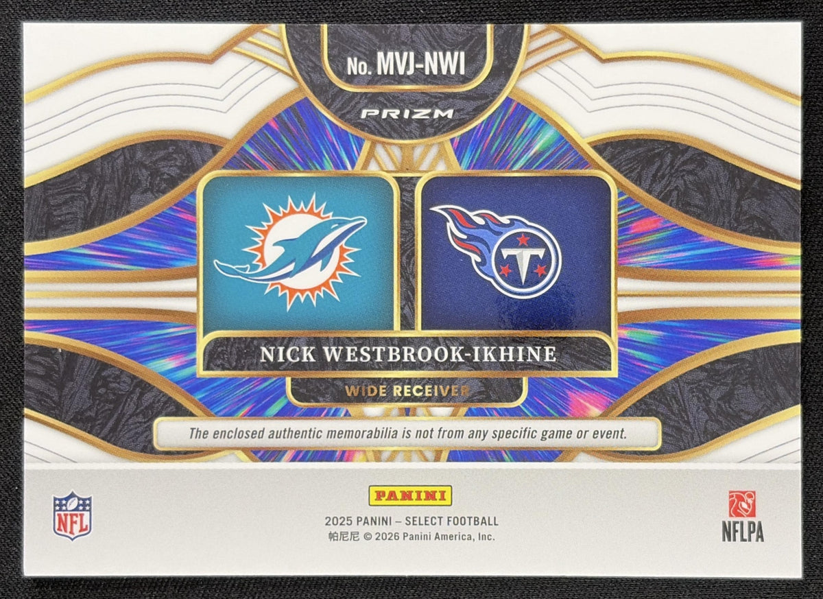 Nick Westbrook-Ikhine 2025 Panini Select Multiverse Jerseys Blue Prizm Dolphins Titans