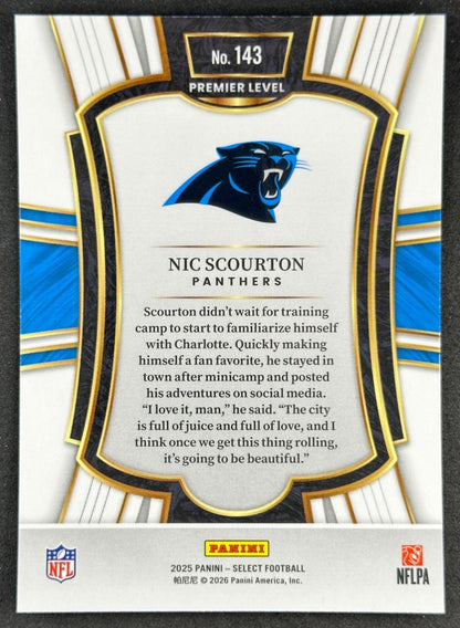 Nic Scourton 2025 Select Premier Level Panthers Sports Trading Cards