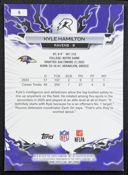 Kyle Hamilton 2025 Topps Resurgence Prism Refractor Ravens