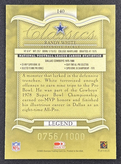 Randy White 2003 Donruss Classics /1000 Cowboys