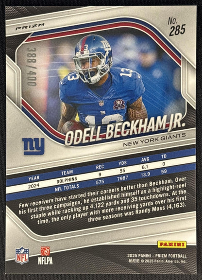 Odell Beckham Jr. 2025 Panini Prizm Pandora /400 Giants back