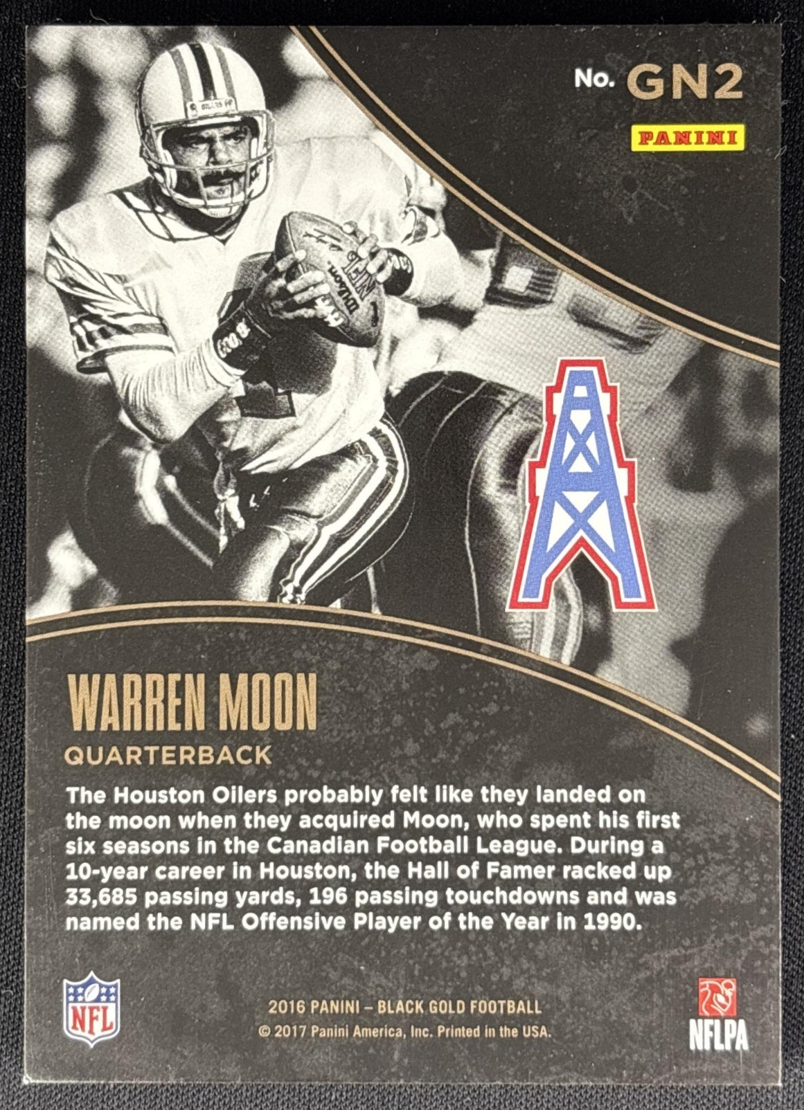 Warren Moon 2016 Panini Black Gold Nuggets /225 Sports Trading Cards