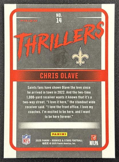 Chris Olave 2025 Panini Rookies & Stars Thrillers Red Plaid Saints