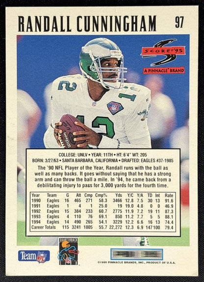 Randall Cunningham 1994 Score Eagles - Back