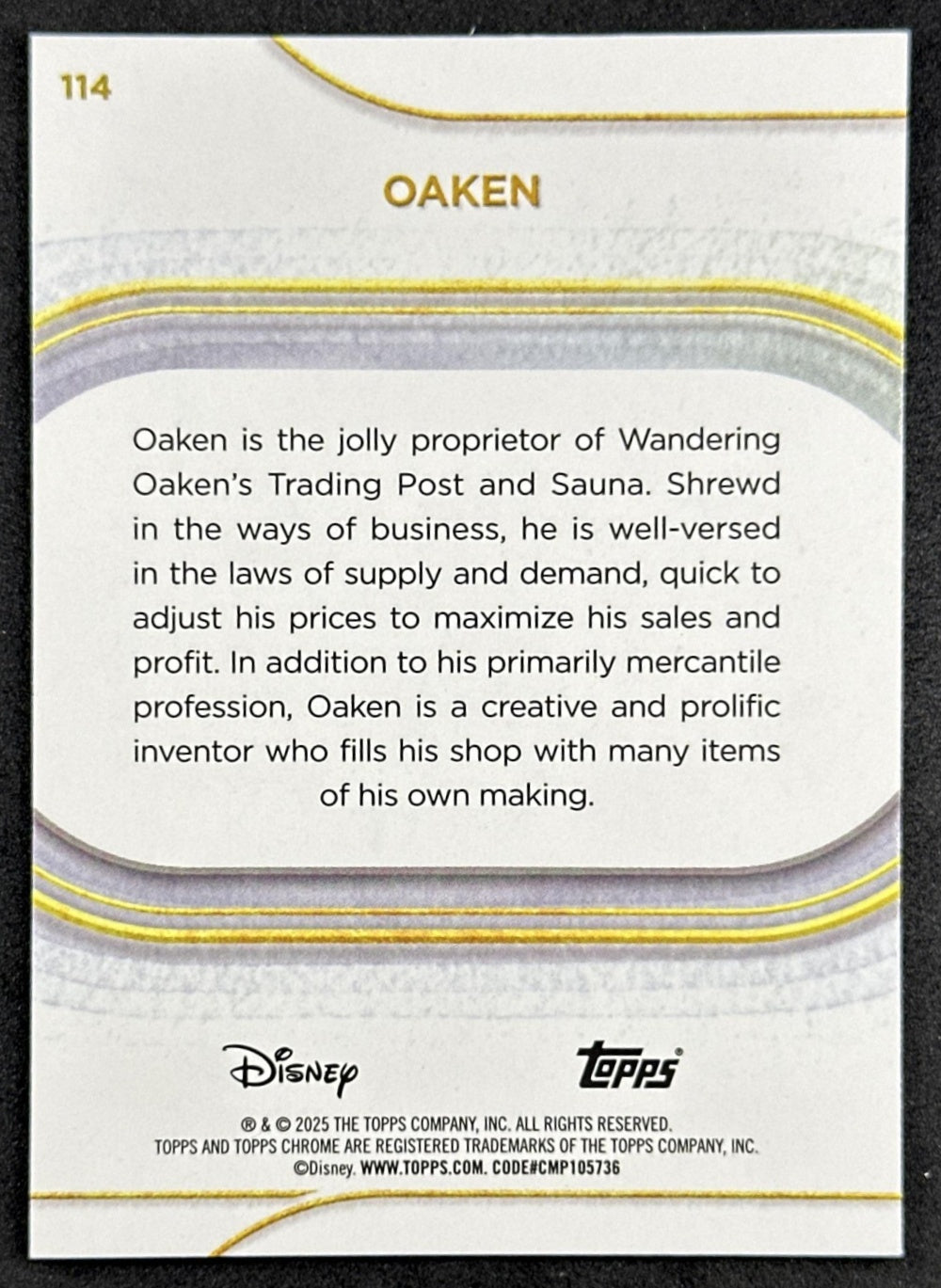 Oaken 2025 Topps Chrome Disney Non-Sport Trading Cards