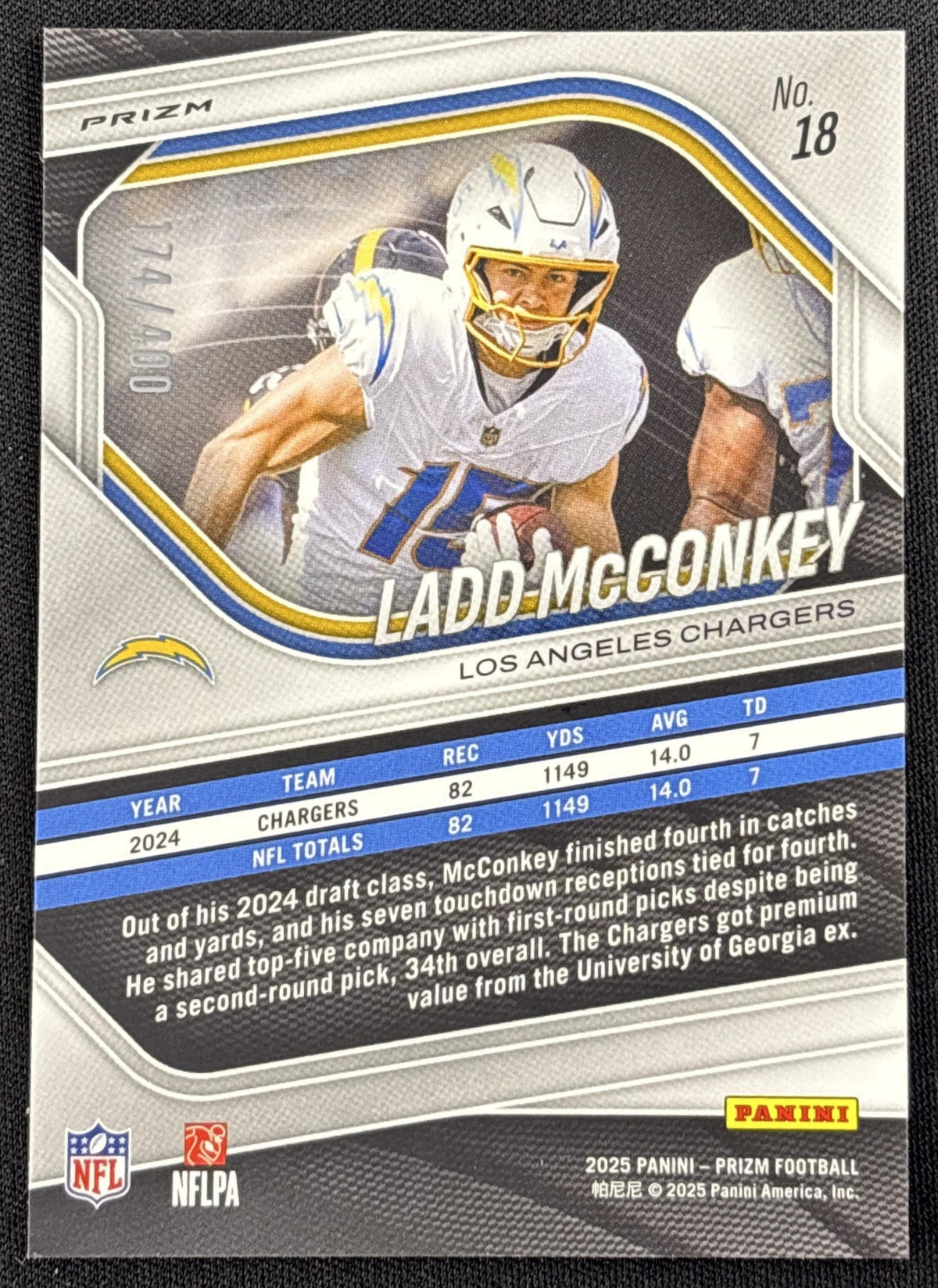 Ladd McConkey 2025 Panini Prizm Pandora /400 Chargers