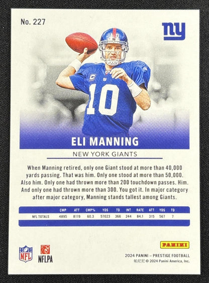 Eli Manning 2024 Panini Prestige Blue Premium Xtra Points /299 Giants
