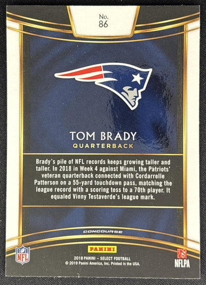 Tom Brady 2018 Panini Select Patriots Sports Trading Cards