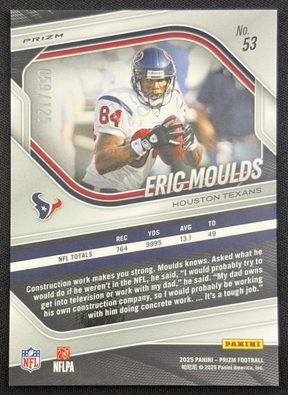 Eric Moulds 2025 Panini Prizm No Huddle Blue /125 Texans Houston Texans