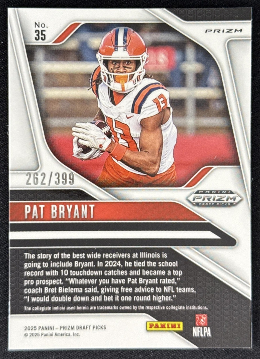 Pat Bryant 2025 Panini Prizm Draft Picks Red /399 Fighting Illini Sports Trading Card