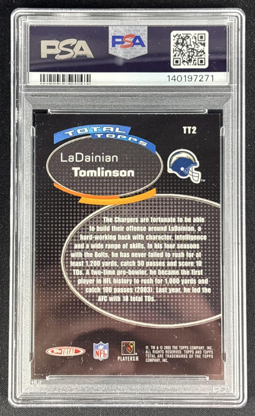 LaDainian Tomlinson 2005 Topps Total PSA 9 Chargers Sports Trading Cards