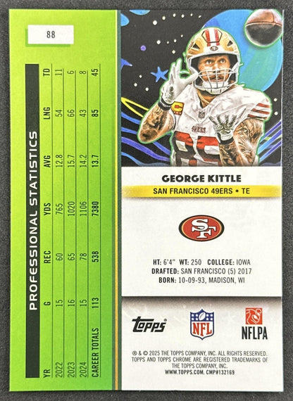George Kittle 2025 Topps Cosmic Chrome 49ers back