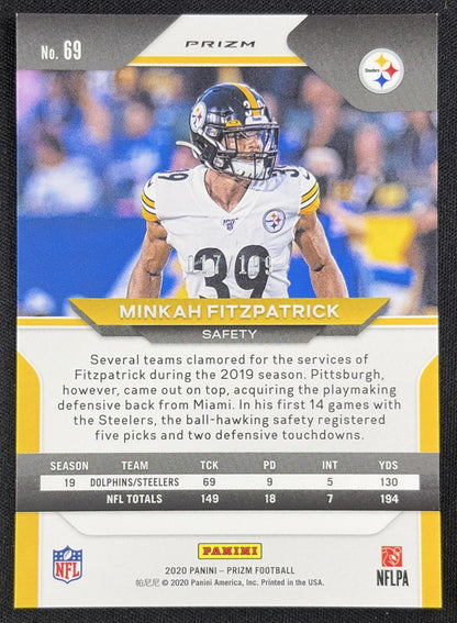 Minkah Fitzpatrick 2020 Panini Prizm Blue Wave /199 Steelers