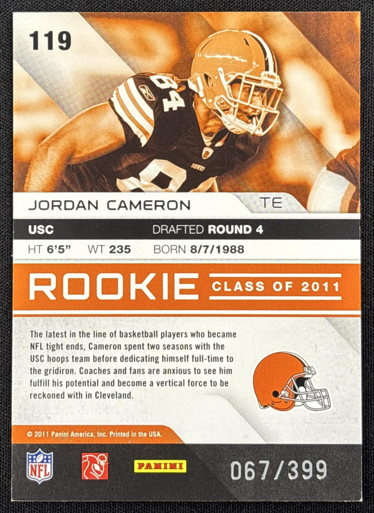 Jordan Cameron 2011 Panini Absolute Memorabilia Retail /399 Browns