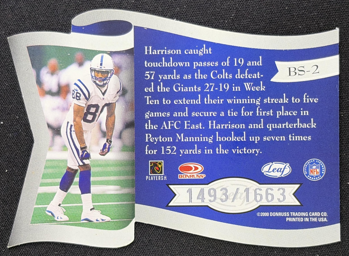 Marvin Harrison 2000 Leaf Banner Season /1663 Colts Sports Trading Card