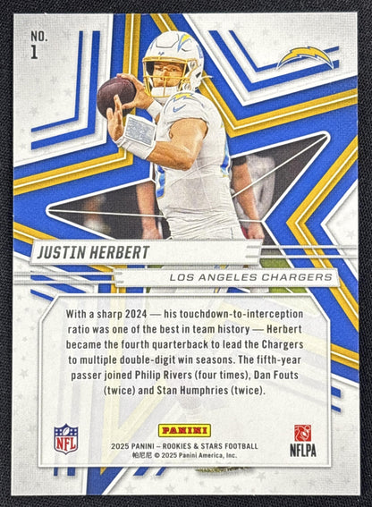 Justin Herbert 2025 Panini Rookies & Stars Purple /999 Chargers