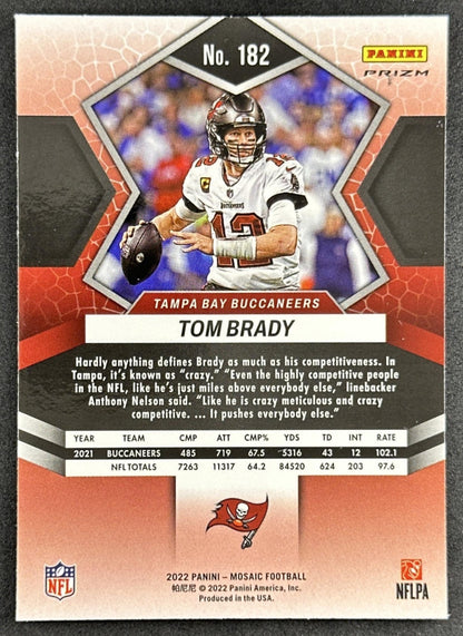 Tom Brady 2022 Panini Mosaic Mosaic Camo Pink Buccaneers Patriots Back