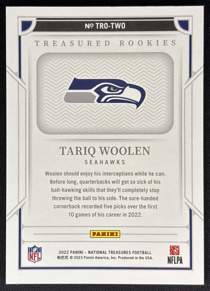 Tariq Woolen 2022 National Treasures Treasured Rookies Holo Silver /25 Seahawks Sports Trading Cards