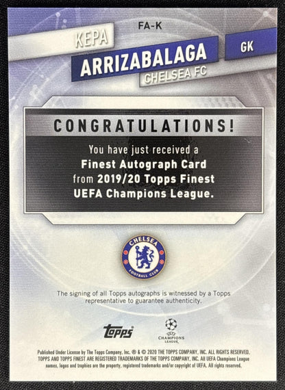 Kepa Arrizabalaga 2019 Finest UEFA Champions League Auto Orange /25 Chelsea Sports Trading Card