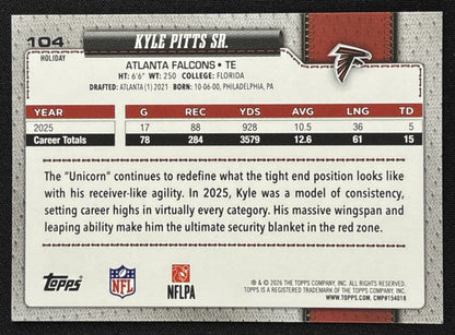 Kyle Pitts Sr. 2026 Topps Holiday Glitter Falcons | Atlanta Falcons