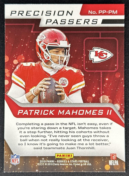 Patrick Mahomes II 2019 Panini Rookies & Stars Precision Passers Chiefs back