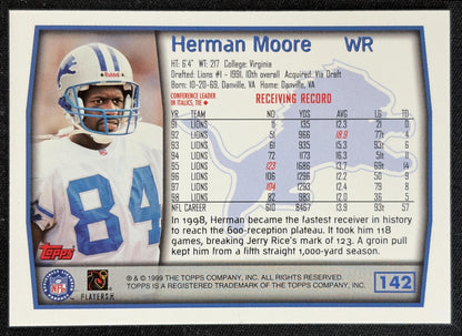 Herman Moore 1999 Topps Lions back