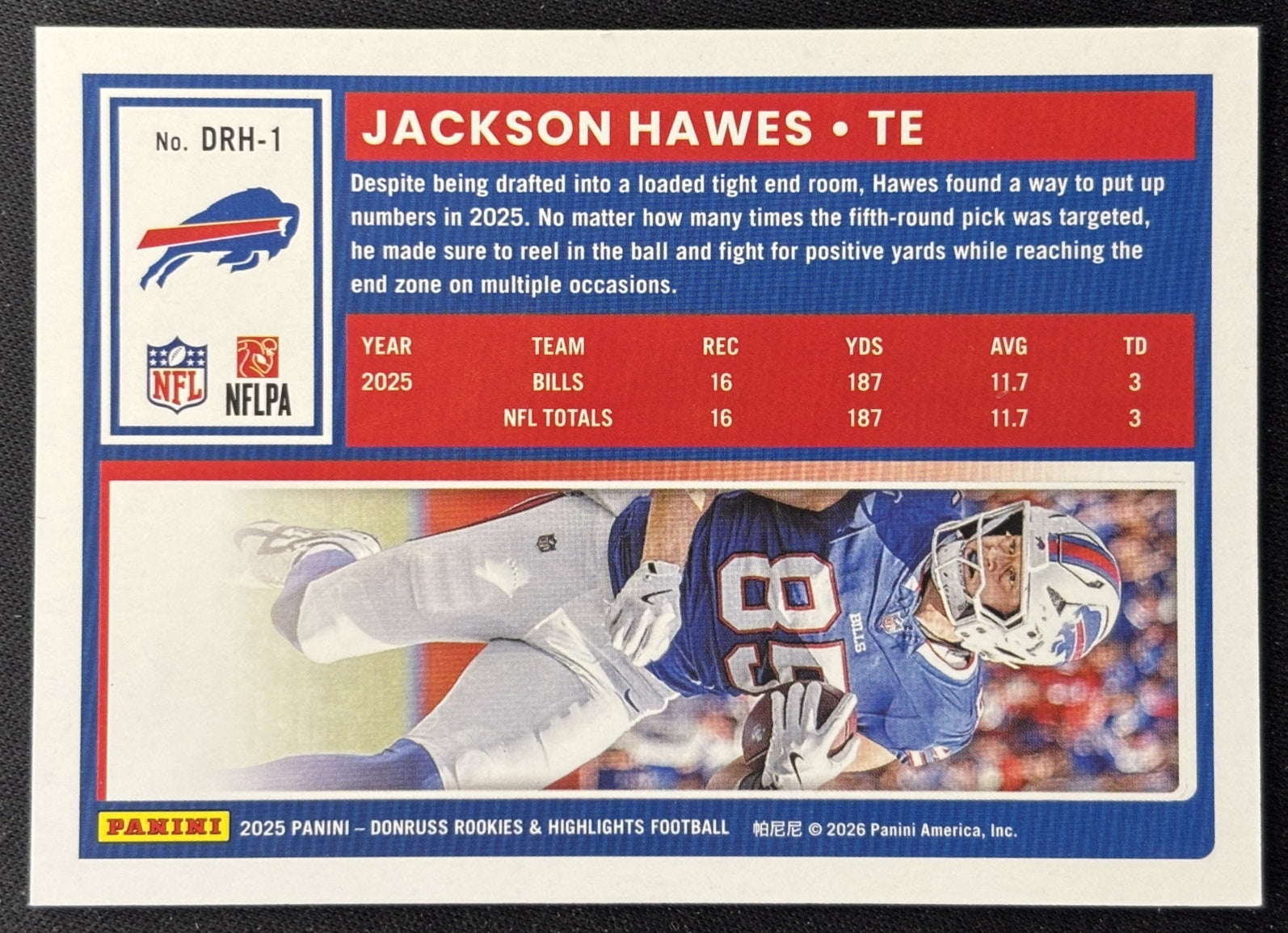 Jackson Hawes 2025 Panini Donruss Rookies & Highlights Bills Sports Trading Cards