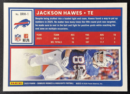 Jackson Hawes 2025 Panini Donruss Rookies & Highlights Bills Sports Trading Cards
