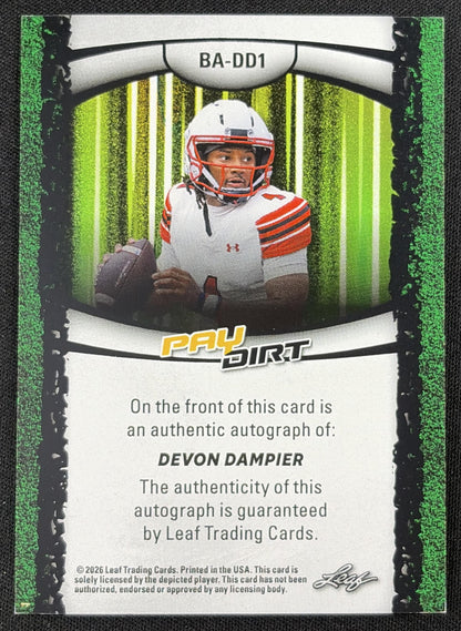 Devon Dampier 2026 Leaf Paydirt Auto Pink /30