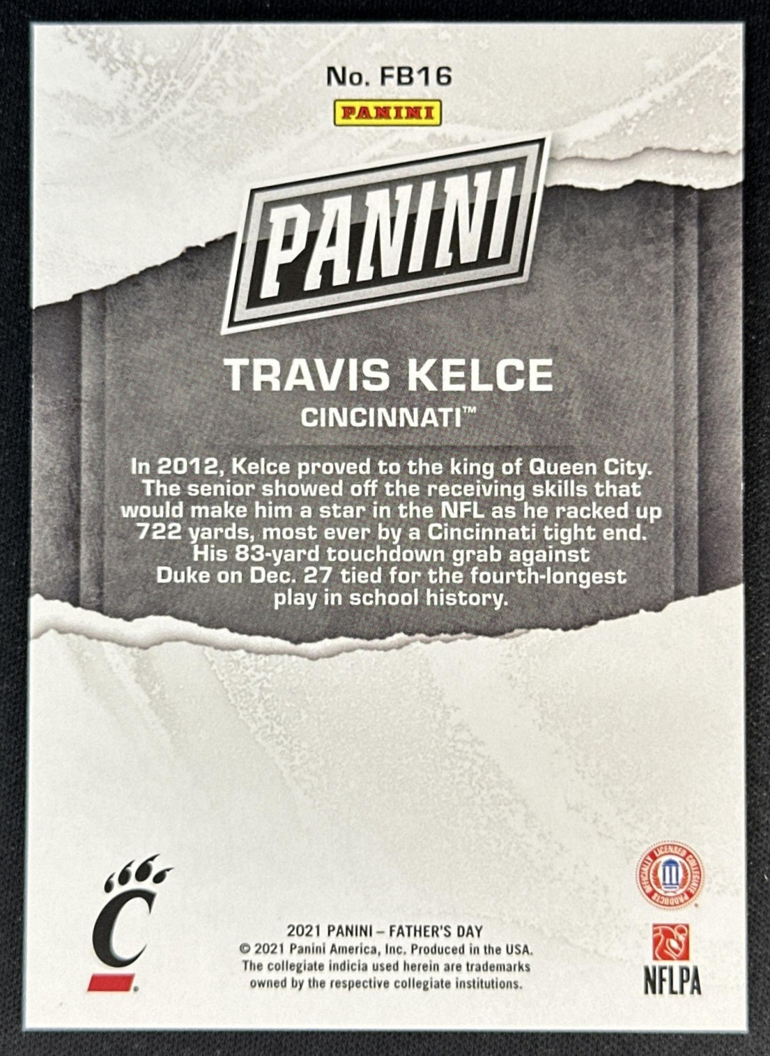 Travis Kelce 2021 Panini Father's Day Rainbow Spokes /99