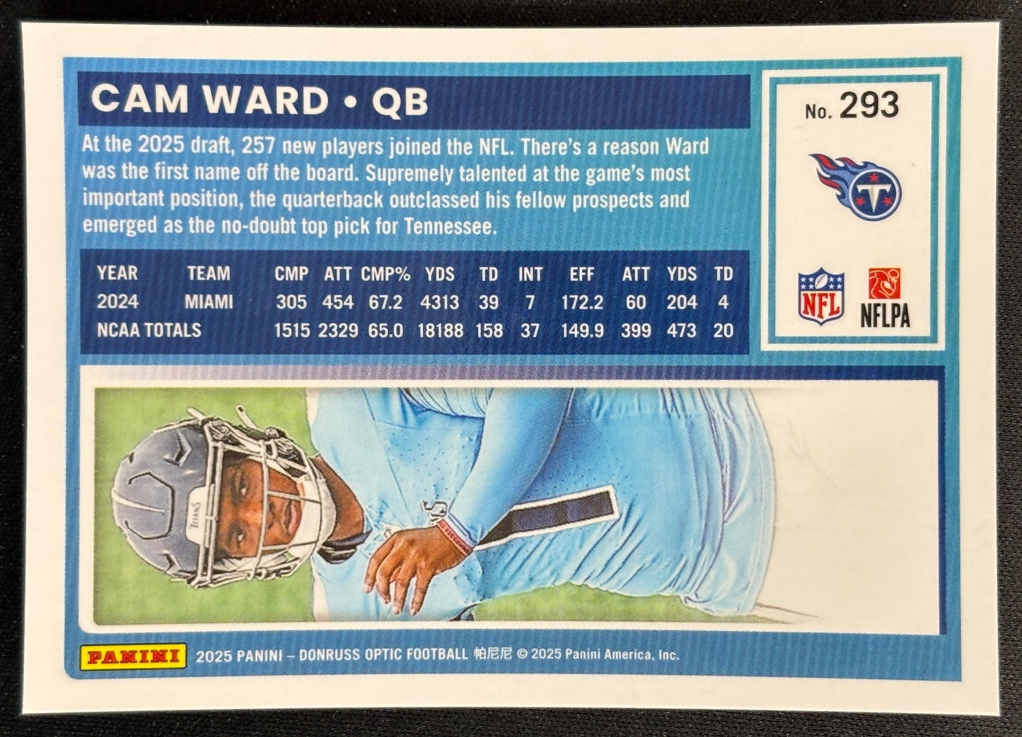Cam Ward 2025 Donruss Optic Rated Rookie Titans Sports Trading Cards