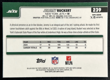 Jeremy Ruckert 2025 Topps Chrome Jets Sports Trading Cards