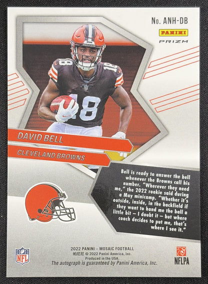 David Bell 2022 Panini Mosaic Auto No Huddle Browns