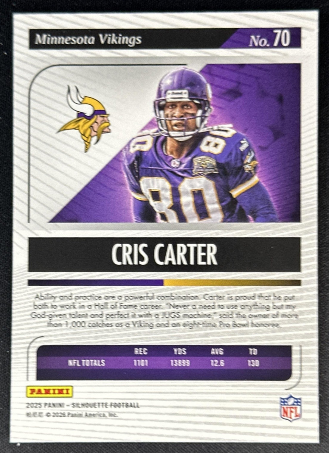 Cris Carter 2025 Panini Silhouette Vikings