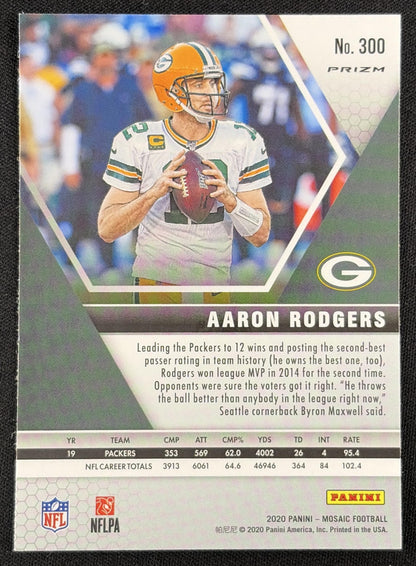 Aaron Rodgers 2020 Panini Mosaic Prizm Packers