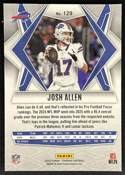 Josh Allen 2025 Panini Phoenix Silver Prizm Bills