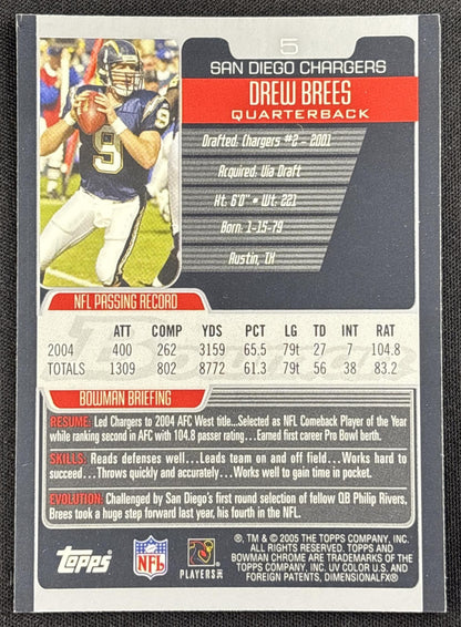 Drew Brees 2005 Bowman Chrome Chargers