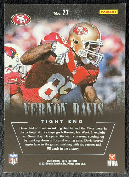 Vernon Davis 2014 Panini Elite Legends of the Fall Silver 49ers - Back