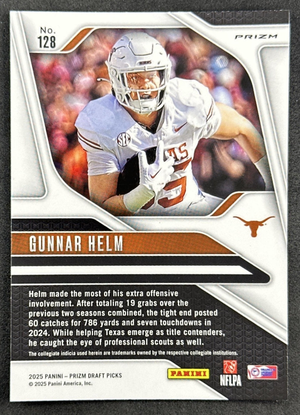 Gunnar Helm 2025 Panini Prizm Draft Picks Purple Wave Longhorns Titans