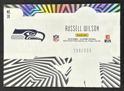 Russell Wilson 2019 Panini Illusions Shining Stars Gold /399 Seahawks
