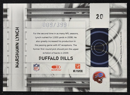 Marshawn Lynch 2009 Panini Donruss Elite Prime Targets Black /399 Bills - Back
