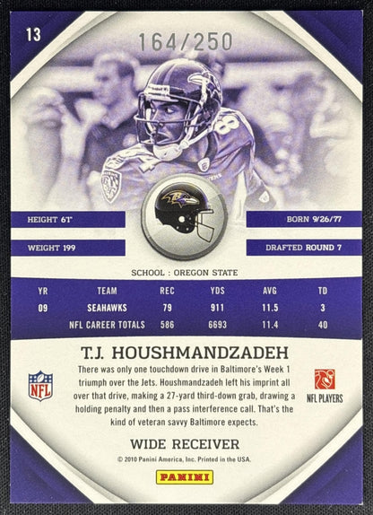 T.J. Houshmandzadeh 2010 Panini Gridiron Gear Silver X's /250 Ravens back