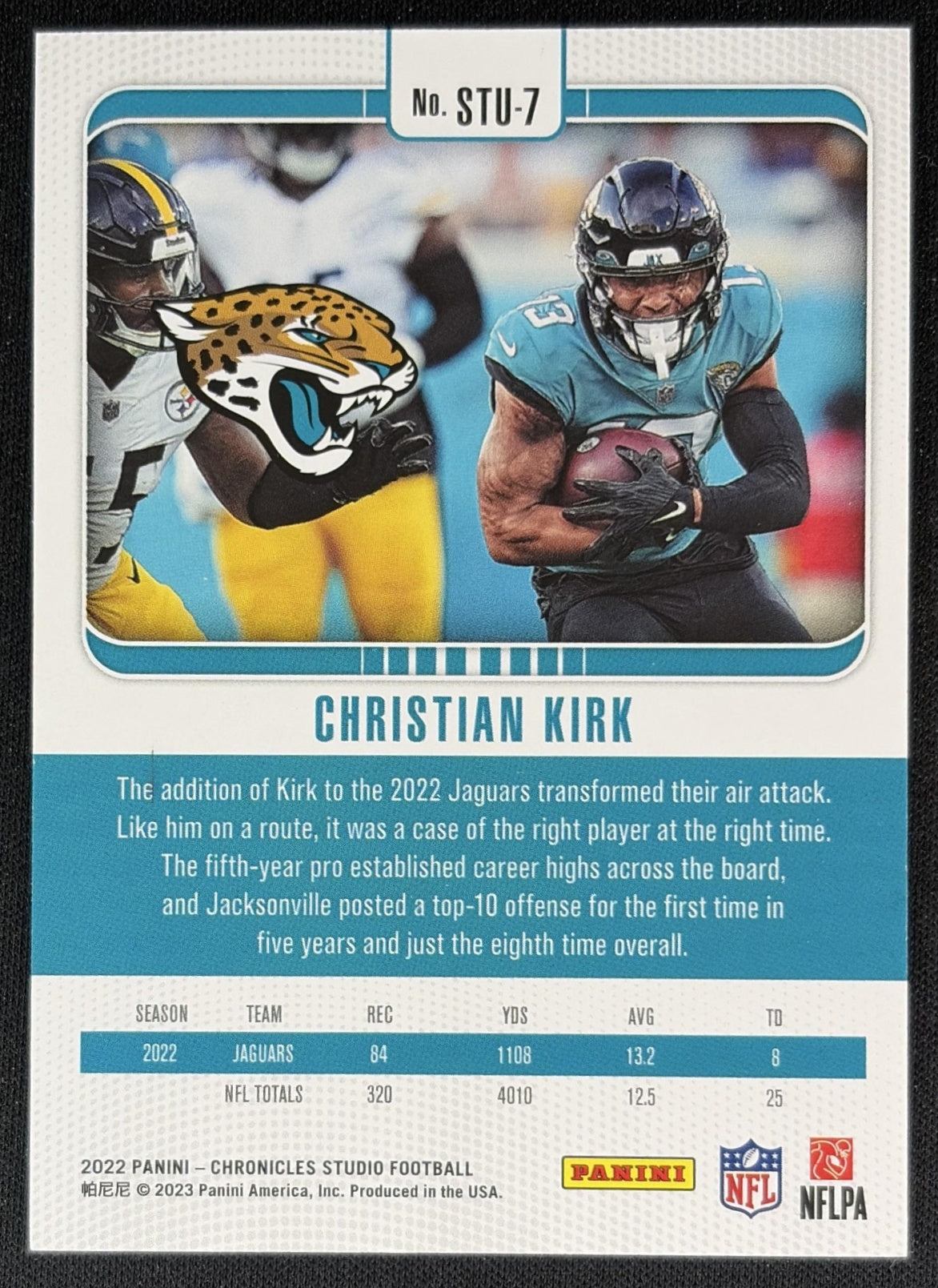 Christian Kirk 2022 Panini Chronicles Studio Pink /199 Jaguars Back