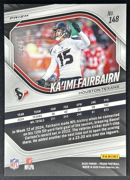 Daniel Carlson 2025 Panini Prizm Purple Ice /225 Raiders