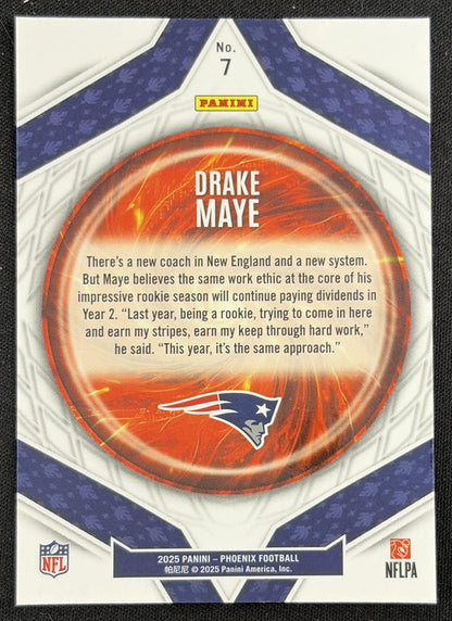 Drake Maye 2025 Panini Phoenix Paragon Patriots back