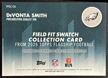 DeVonta Smith 2026 Topps Field Fit Swatch Collection Eagles - back