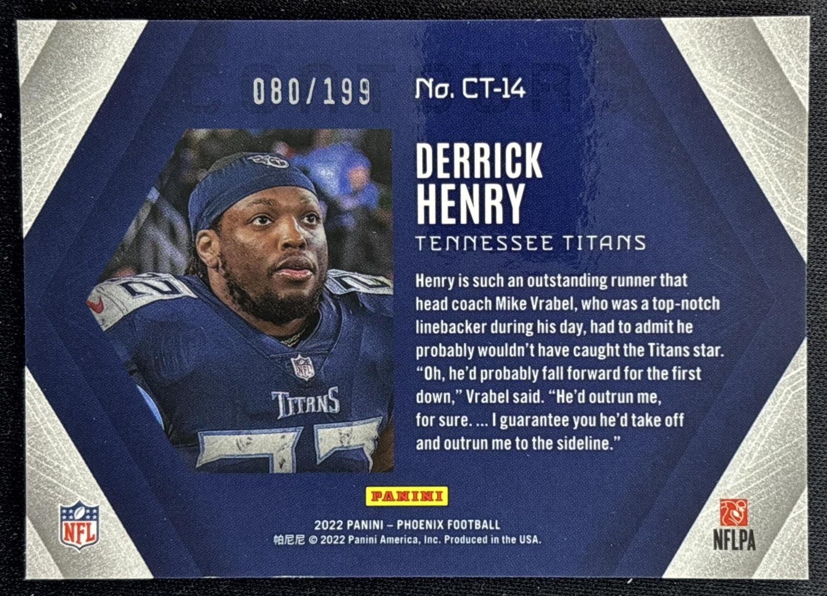 Derrick Henry 2022 Panini Phoenix Contours Red /199 Titans Sports Trading Card