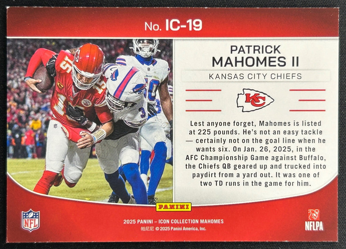 Patrick Mahomes II 2025 Icon Highlights Chiefs Sports Trading Cards