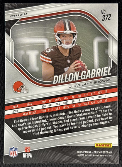 Dillon Gabriel 2025 Panini Prizm Silver Browns back