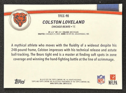 Colston Loveland 2026 Topps The Collection Chrome Bears